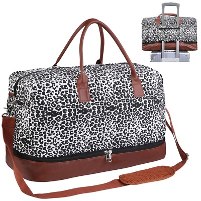 Travel Bag Weekend Bag for Women Large Canvas/PU Leather - Main Image
