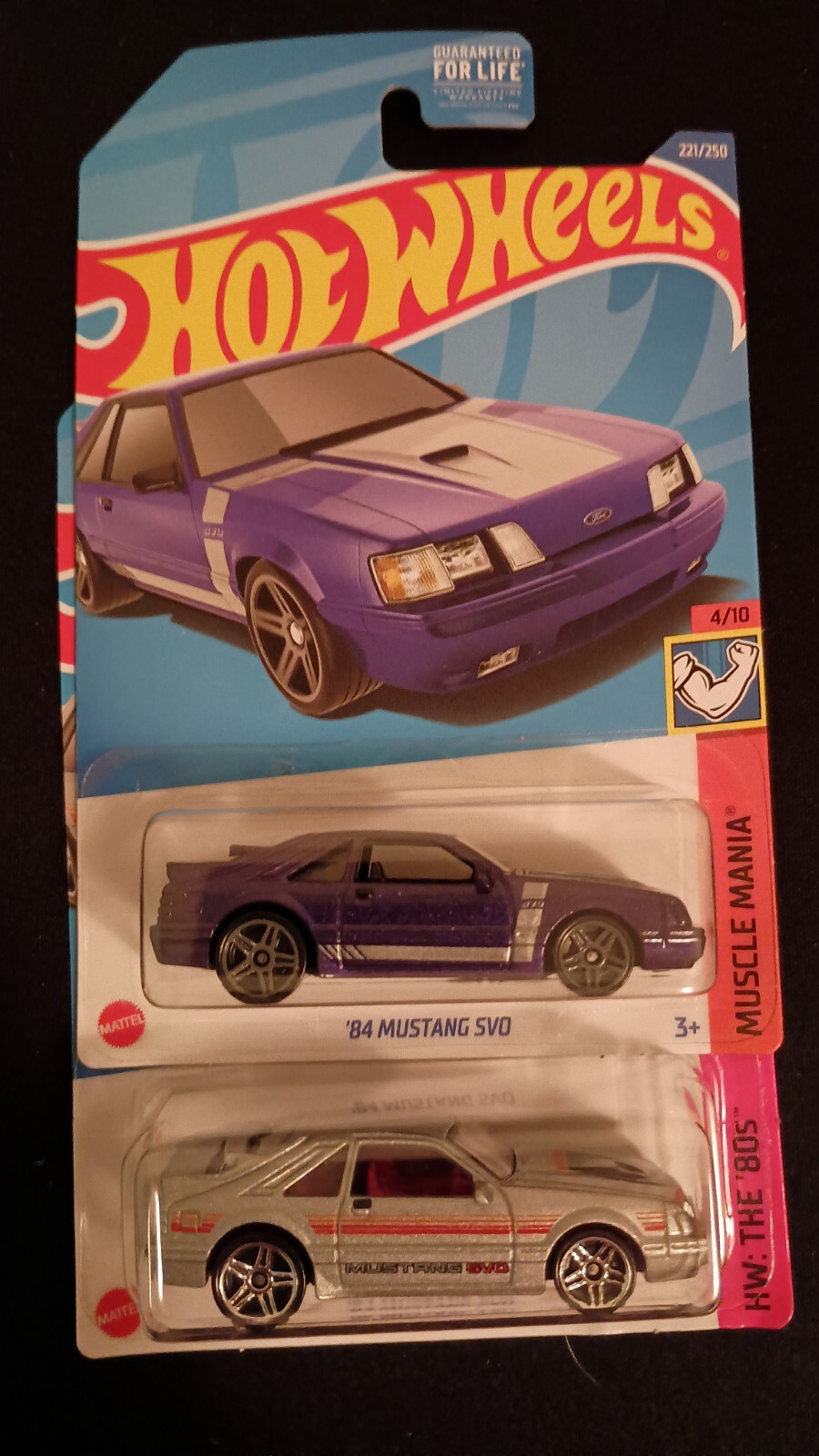 Hot Wheels '84 Mustang Svo Purple And Silver Color Variations, Fox Body Mustang