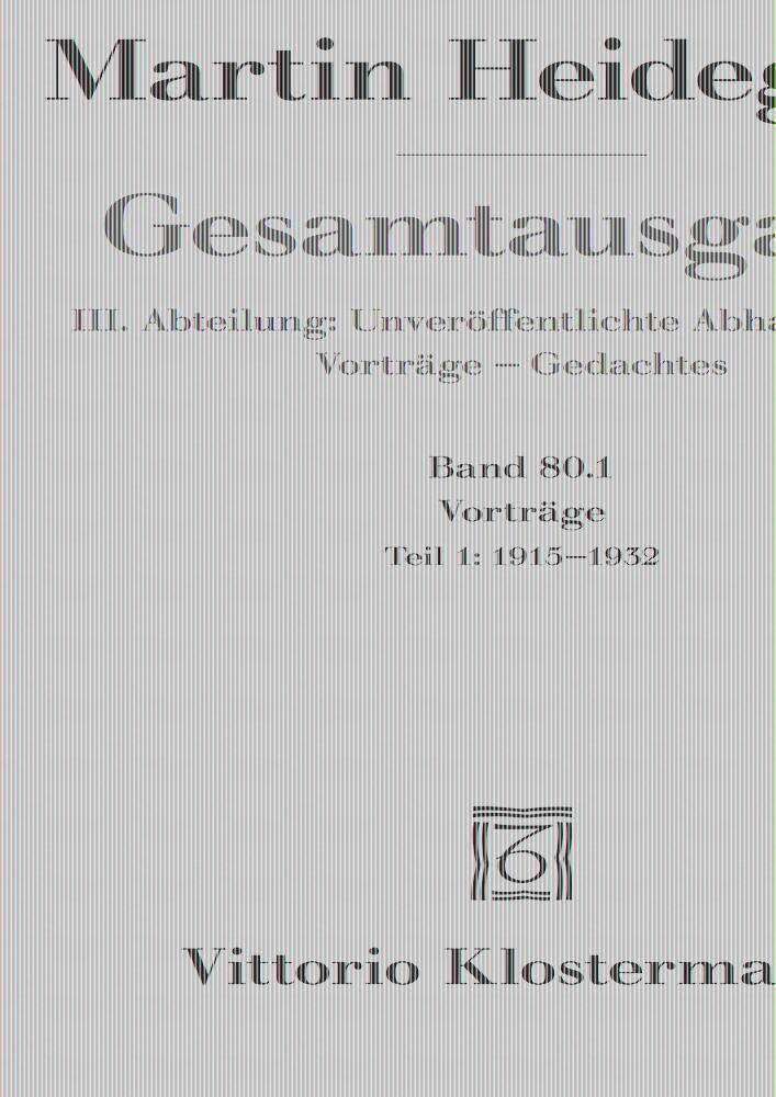 Thumbnail - Gesamtausgabe. 4 Abteilungen / Vorträge 01 | Teil 1: 1915 Bis 1932 |