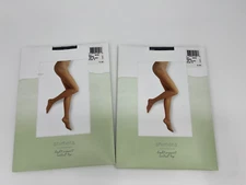 SHIMERA Control Top Sheer Pantyhose Size B Medium Jet Black - 2 Pairs NEW