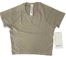 NWT🎀LULULEMON👀SIZE 6🎀SWIFTLY TECH 2.0 CROPPED SHORT SLEEVE🎀MOJAVE TAN🎀$68