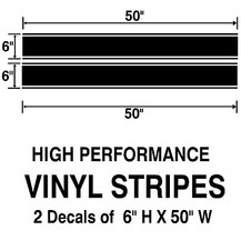 Racing Rally Stripes Vinyl Decal Sticker Banner Car Truck Pair 6 X 50 Racing Rally Stripes Vinyl Decal Sticker Banner Car Truck Pair 6 X 50