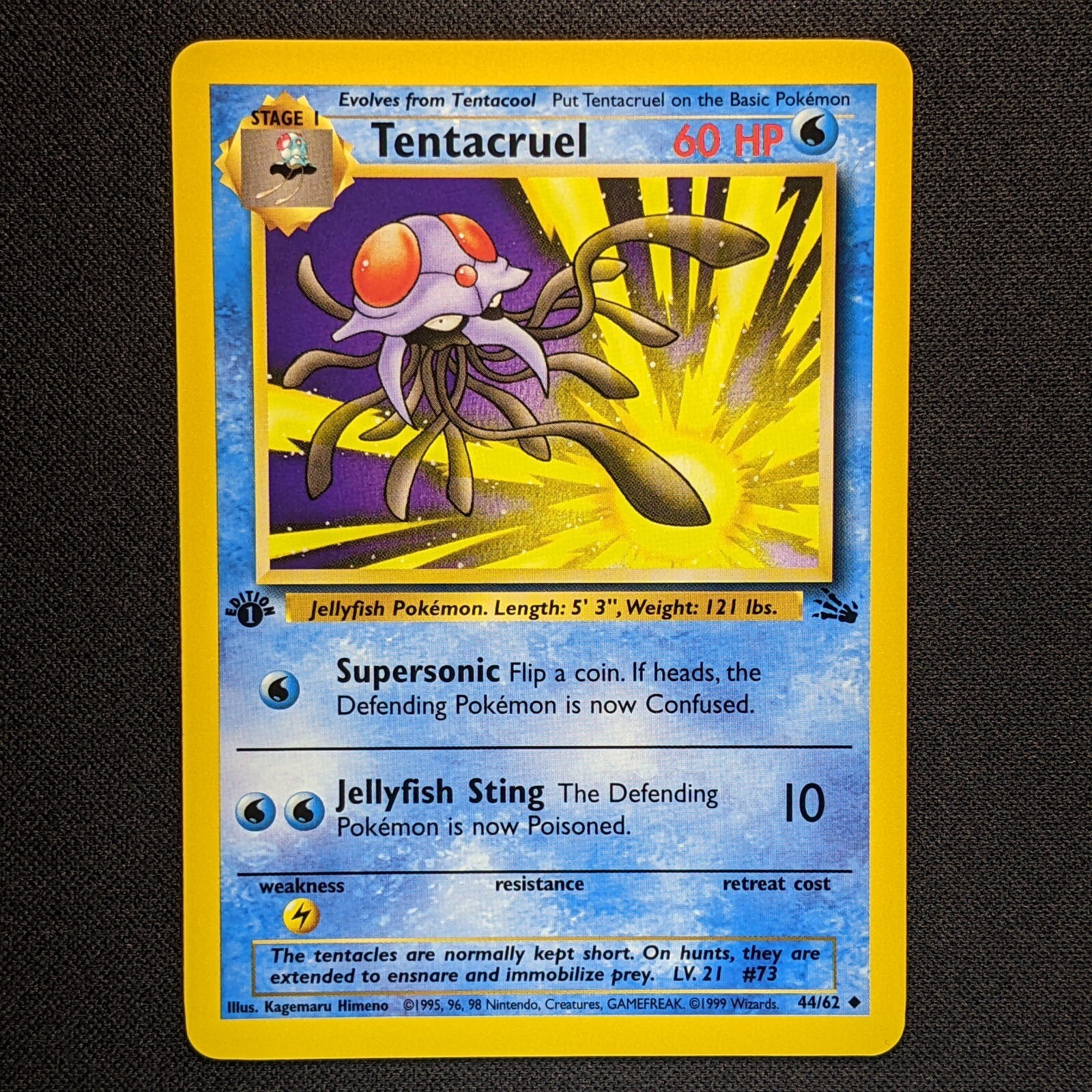 Tentacruel 44/62 Fossil 1st Edition Pokemon 1999 - NM/Mint