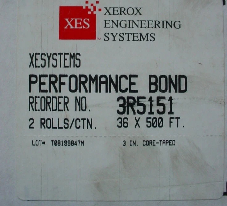 XEROX PERFORMANCE BOND 2 ROLL BOX  36" x 500"  3" CORE  3R5151 - Image 3 of 3
