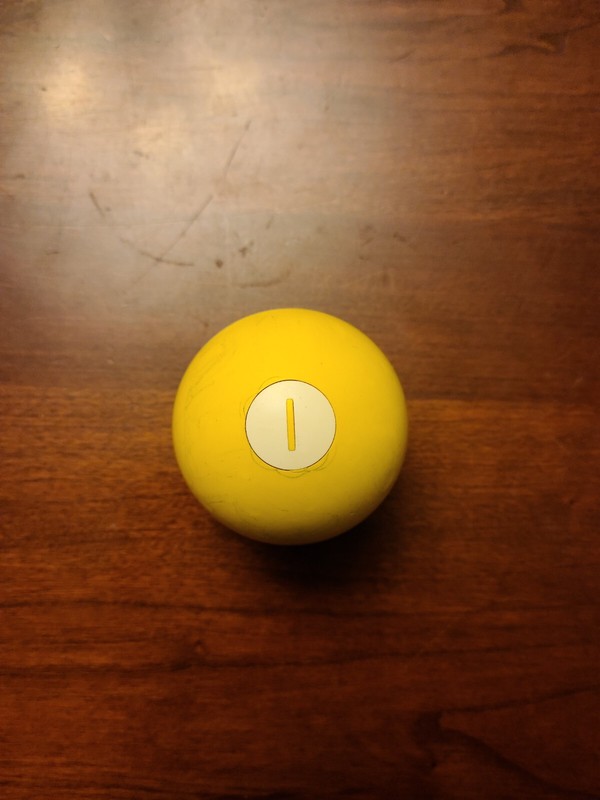 Vintage Antique Amaranth Billiard Ball 2 1/4"  Number 1 Yellow Inset Numbers WOW