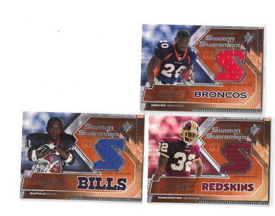 (3)  rogers+clarett+parrish   2005 SPx  Swatch Supremacy Game Worn Jersey Patch
