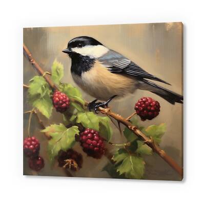 Weidenmeise Kunst, Vogel Leinwandbild, Vögel Wandbild, Vogelliebhaber Geschenk, Natur Kunst