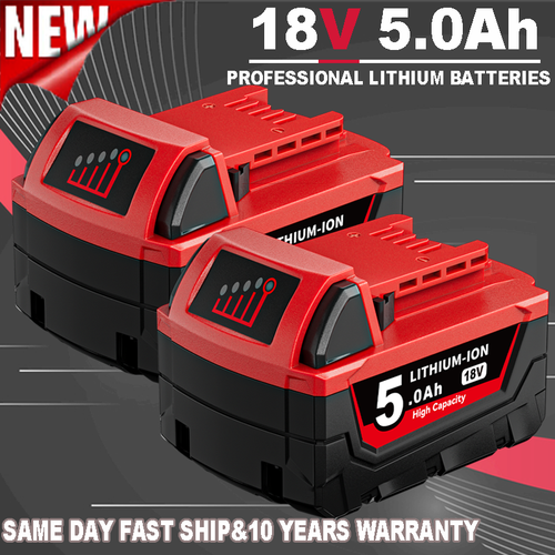 Lot De 2 Batteries Milwaukee M18 18V 15.0 Ah - Compatibles Outils Milwaukee - Neuf Stock US