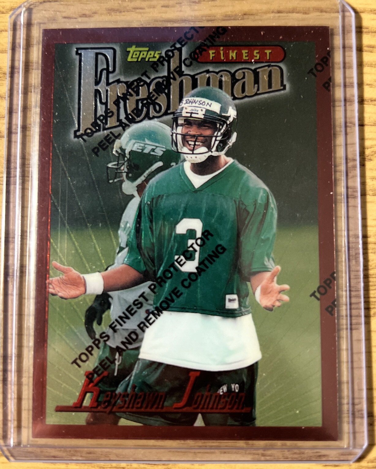 1996 Topps Finest KEYSHAWN JOHNSON Rookie #225 NEW YORK JETS