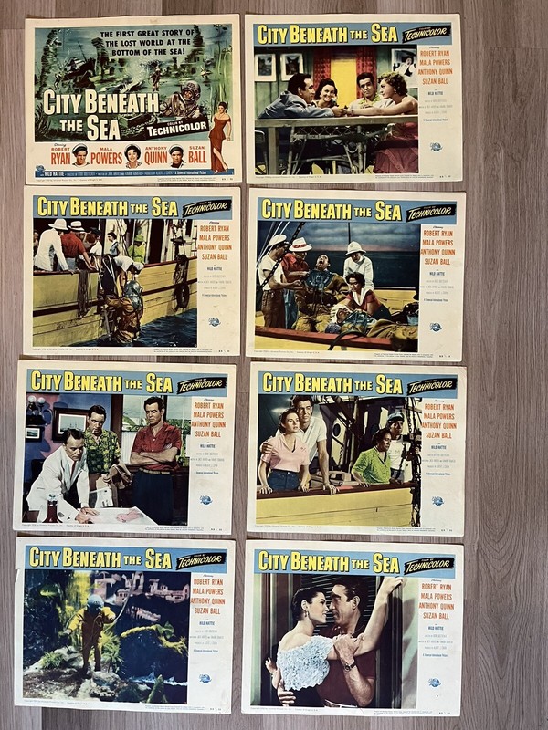 City Beneath The Sea Original Movie Lobby Cards Lot Of 8