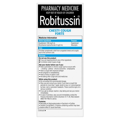 ROBITUSSIN ME CHESTY COUGH FORTE MIXTURE 200ML - Picture 2 of 2