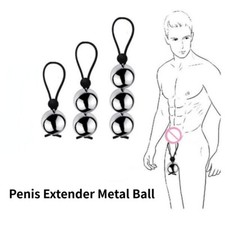 Dangle Penis Extender Metal Ball Faux Wearable Leather Belt Hanger Enlarger Male