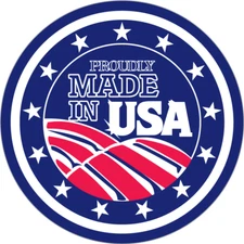 12 Pack Proudly Made In USA American Flag Circle Bumper Stickers