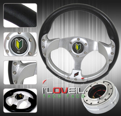 320mm Sport Steering Wheel W/ 1.5'' Slim Quick Release & Jdm Horn Button