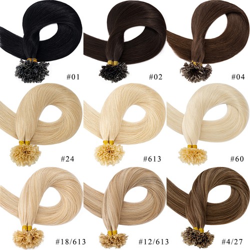 100% Real Remy Human Hair Extensions Keratin Nail U Tip Pre-bonded Indian Remy - Picture 3 of 54