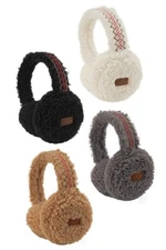 Women Winter Warm Trend Soft C.C Sherpa with Embroidery Pattern Trim Earmuff