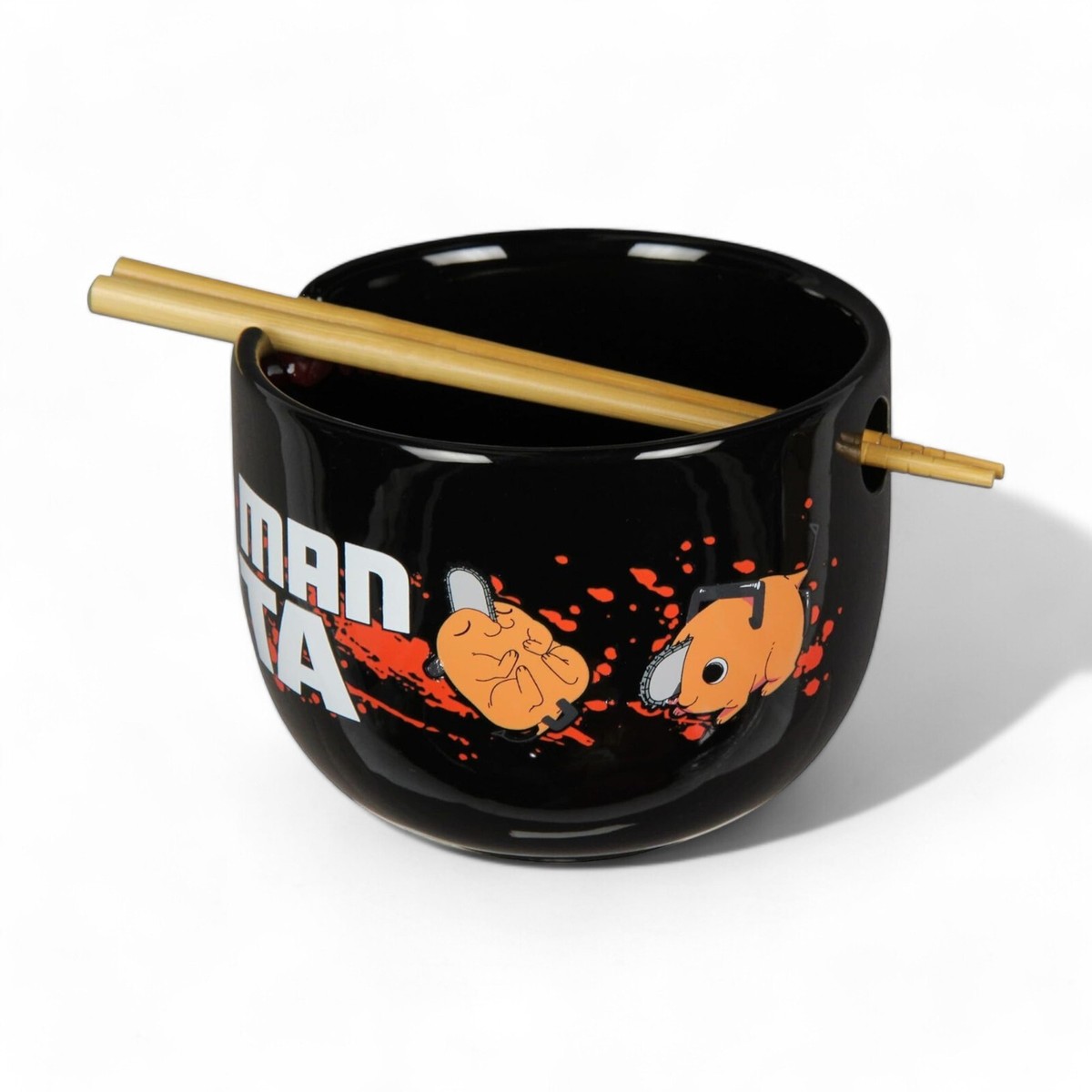 Chainsaw Man Ramen Bowl Set – 16 Unzen Keramik-Schale Mit Stäbchen, Offiziell Lizenziert