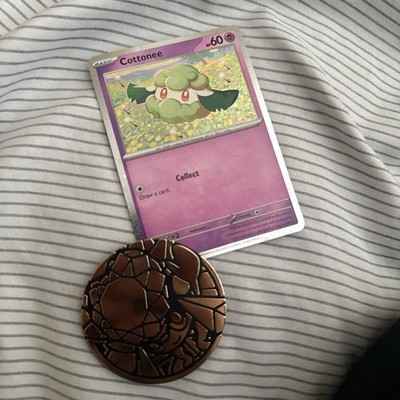 Pokémon Cottonee M21 078/189 phantasmal flames promo with diancie coin