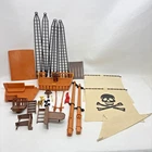Vintage Playmobil Pirate Blue Ship Boat 5778 Parts Pieces 1978 Geobra Deck Sails