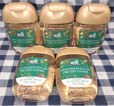 5-Pack NEW Cinnamon Sugar Pretzel Cookie PocketBac Sanitizer Bath