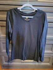 Black L Natual Uniforms Modern Fit Luxe Stretch Long Sleeve