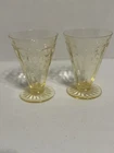 VTG Anchor Hocking Cameo Yellow 9 oz Footed Water Tumbler - Set Of 2