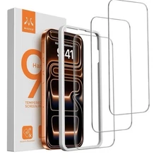 3 Pack Mkeke Screen Protector iPhone 17 Pro Max 6.9" Tempered Glass Anti-Scratch