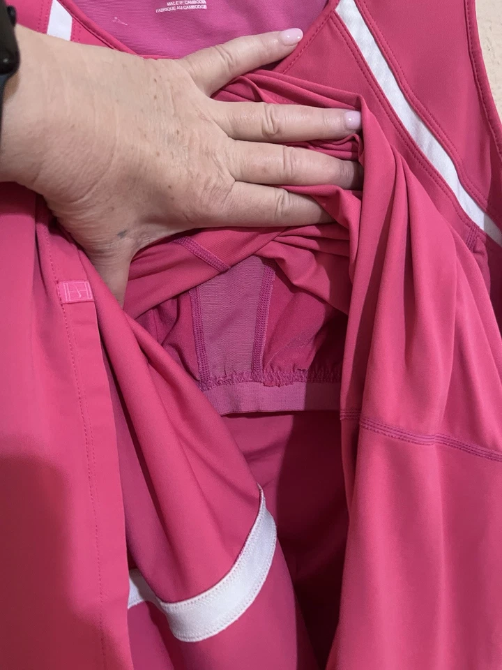 Nike Dri-Fit Vestido Sujetador Incorporado Talla XL Rosa Caliente Ocio Entrenamiento Ejercicio Foto 3 de 4