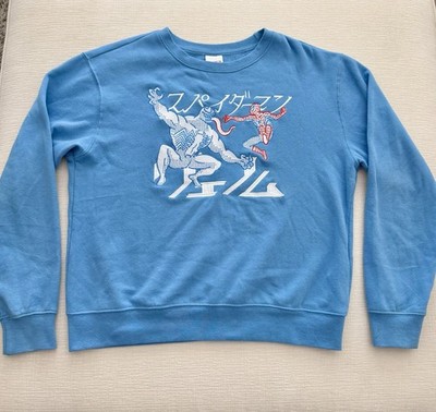Disney Marvel Spiderman Venom Long Sleeve Sweatshirt Light Blue Japan Sz S