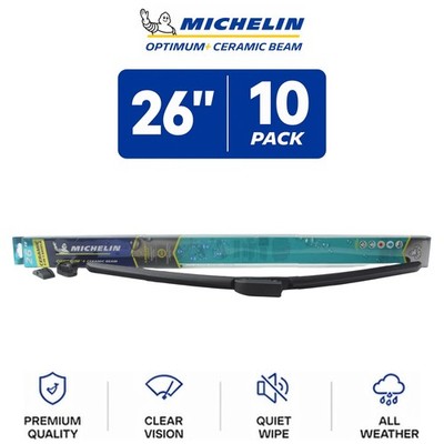 Michelin Optimum+ Ceramic Beam Wiper Blade Set 26'' Quiet All-Season 10-Pack