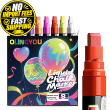 OLINGYOU Window Chalk Markers for Cars Glass 1 Count Pack of 8 , Multicolor