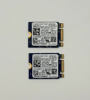 Lot x 2 Western Digital SN520 256GB SSD M.2 NVMe PCIe Gen3x2 SDAPTUW-256G-1012