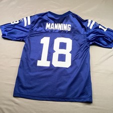 VTG Reebok Indianapolis Colts Peyton Manning 18 Jersey Blue Youth Large 14-16