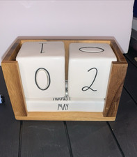Rae Dunn White  Perpetual Ceramic Calendar Wo...