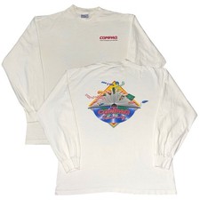 Vintage 90s Compaq Computer Software promo Tee Shirt single stitch size XL FLAWS