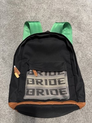 BRIDE JDM Racing Takata Seatbelt Green And Black Backpack