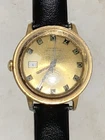 Vintage Timex Self-Wind Men’s Watch Gold Tone w/ Black Strap – Date Display