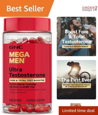 Testosterone Booster Capsules Natural Support Muscle Energy Immune 120 Count
