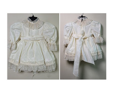 Vintage Christening Gown Dress Girl Baby Lace Ivory Heirloom Baptism Prairie