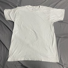 Vintage 70s Fruit Of The Loom Blank White T Shirt L Made In USA Single Stitch