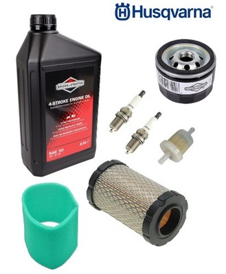 Wartungsset Husqvarna TC R 142  B&S 7200 Luftilter  SAE30 2L Zündkerzen ORIGINAL