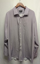 Shaquille O'Neal XLG Big Fit Cooling Dress Shirt 19 36/37 XL Purple White Classy