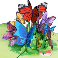 Paper Love 3D Pop Up Butterflies Card, Gift for 5" x 7",