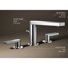 Kohler K-73060-4-CP Composed Widespread Bathroom Faucet w Lever Handles, Chrome