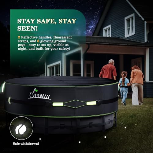 15 Ft Round Pool Cover with Reflective Strips, Swimming Pool Cover for Above - Picture 6 of 7