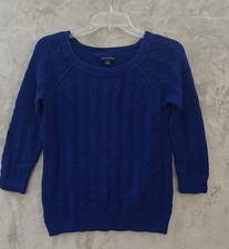 American Eagle Blue Knit Sweater Women  s Small S Cable Knit Lightweight Pullover