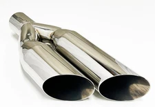 Exhaust Tip 3.00  Inlet 3.50  Dual Outlet 18.00  LongWDSW350018-300-HP-SS 304 St