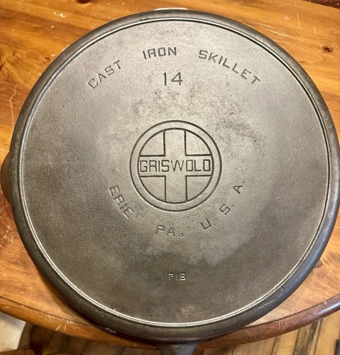 Griswold 14 Large Block Logo vintage cast iron skillet Erie, PA