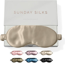Silk Sleep Mask Soft Mulberry Silk Eye Cover Blackout Light Blocking Travel