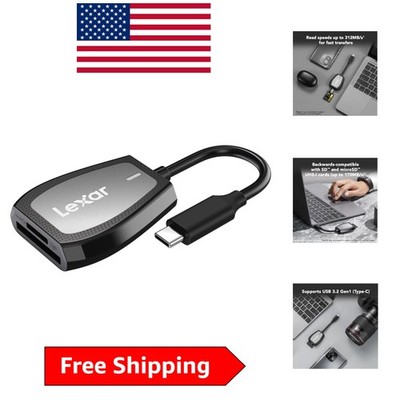 Professional USB-C Dual-Slot Card Reader: Transfer Up to 312MB/s with Ease